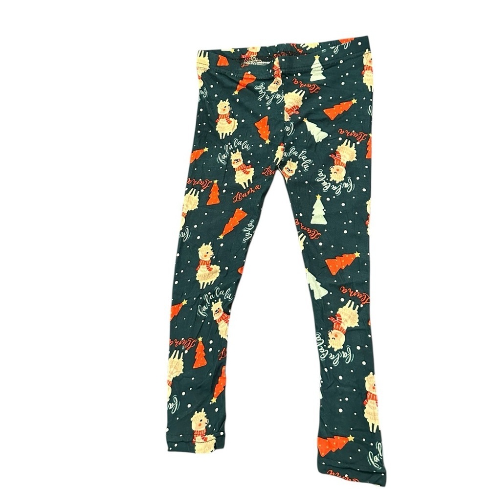 Girl’s Two Left Feet Christmas Fa La La Llama Leggings NWT Size 4-6 yr